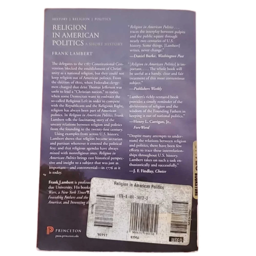 Religion in American Politics Book by Former USA Football Punter Frank Lamber